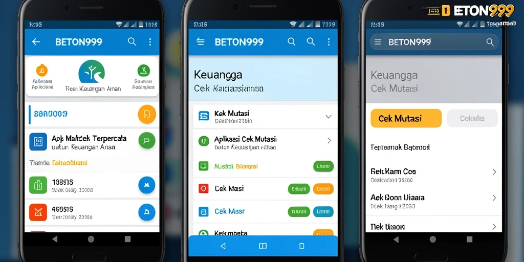 Antarmuka BETON999 yang sederhana dan fungsional untuk cek mutasi.