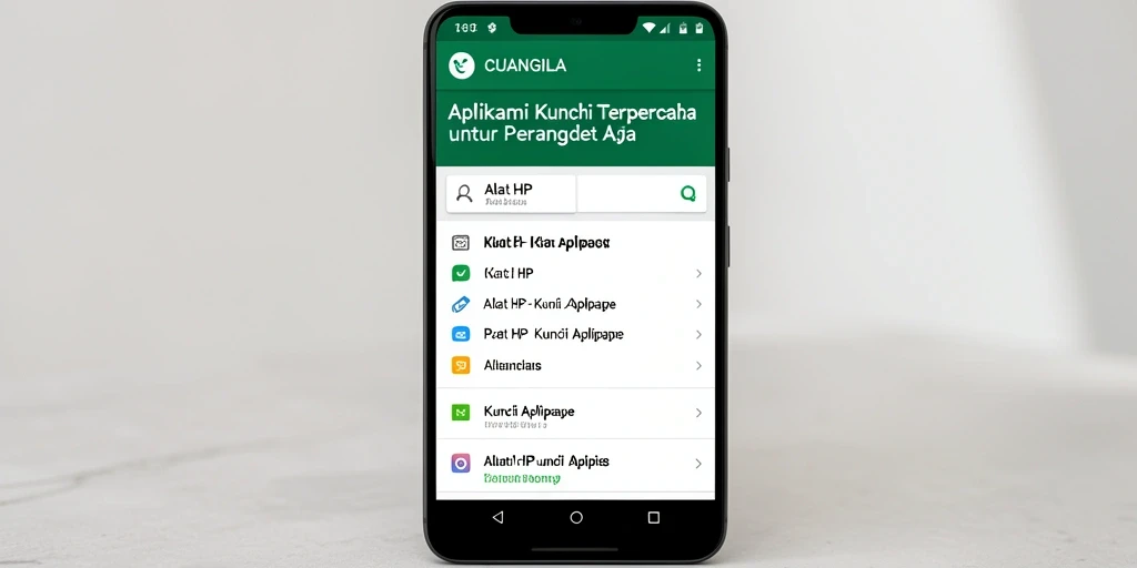 Screenshot utama CUANGILA menunjukkan antarmuka penguncian aplikasi yang sederhana dan efektif.