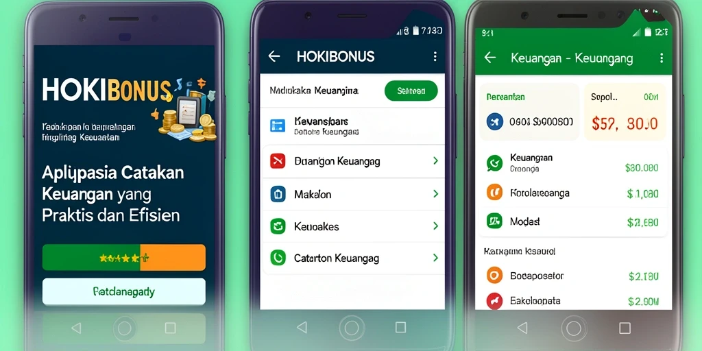Antarmuka HOKIBONUS yang user-friendly menunjukkan catatan keuangan secara jelas.