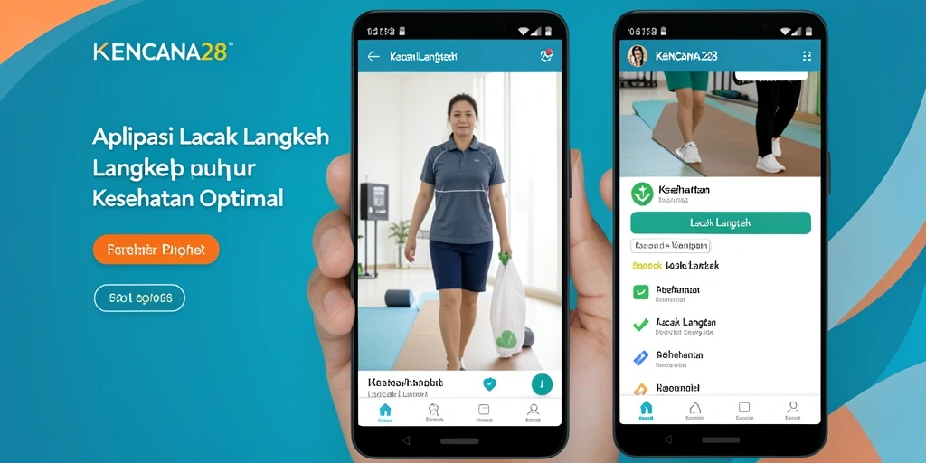 Tampilan antarmuka KENCANA28 yang menarik dengan fitur Lacak Langkah.