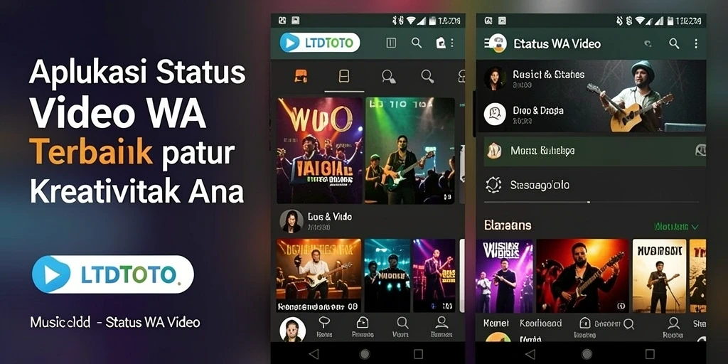Tampilan antarmuka LTDTOTO dengan fitur status WA video yang menarik.