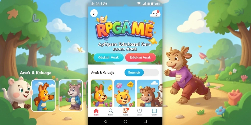 Tampilan antarmuka RPGAME yang ramah bagi anak-anak.