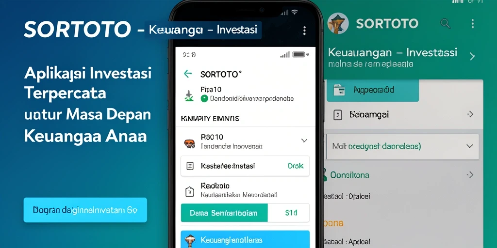 Tampilan antarmuka aplikasii Investasi SORTOTO yang sederhana dan profesional.