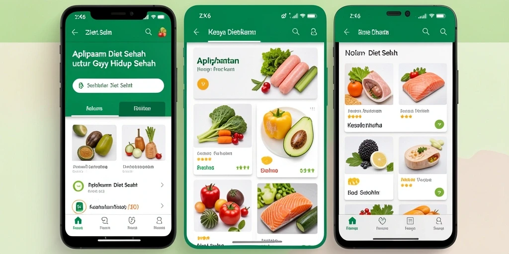 Tampilan antarmuka utama ZK6 dengan fitur Diet Sehat.